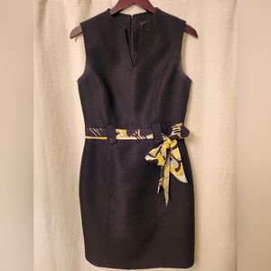 Tahari Sleeveless Black Dress Size 6 with Belt